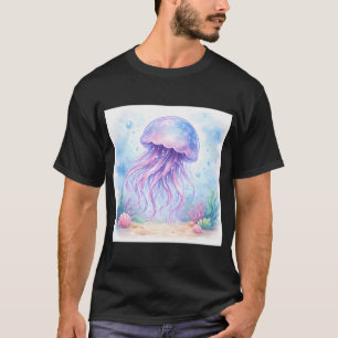 Wasserfarbstil-Cartoon-Qualle T-Shirt