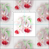 Wasserfarbstoff Fuchsia botanische Kunst Stoff (Kachel)