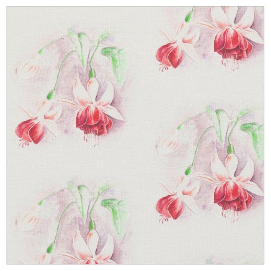 Wasserfarbstoff Fuchsia botanische Kunst Stoff (Nahaufnahme)