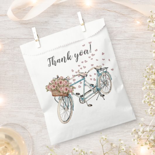 Wasserfarbtandem Bike Danke für Tasche Geschenktütchen (Ausgeschnitten)