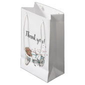 Wasserfarbtandem Bike Danke für Tasche Kleine Geschenktüte (Vorderseite Schrägansicht)