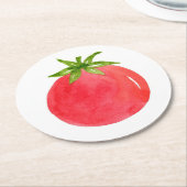 WasserfarbTomate Runder Pappuntersetzer (Angewinkelt)