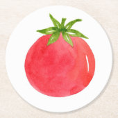 WasserfarbTomate Runder Pappuntersetzer (Vorderseite)