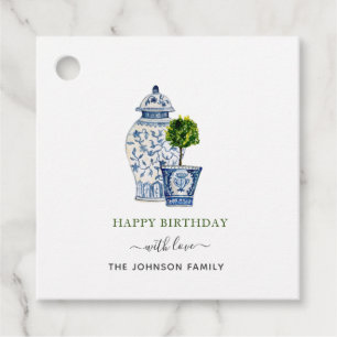 Wasserfarbtopiaries & Ginger Jar Happy Birthday Geschenkanhänger