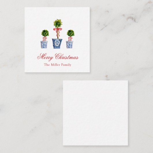 Wasserfarbtopiys Weihnachten Mitteilungskarte (Vorne/Hinten)