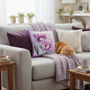 Wasserfarbtulips werfen Kissen