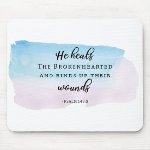Wasserfarbtypografie Psalms Bibel Verse Quote Mousepad