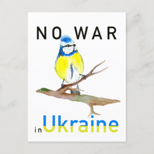 Wasserfarbvogel Kein Krieg in der Ukraine Tote Beu Postkarte