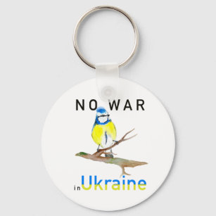 Wasserfarbvogel Kein Krieg in der Ukraine Tote Beu Schlüsselanhänger