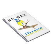 Wasserfarbvogel Kein Krieg in der Ukraine Tote Tas Notizblock (Rechte Seite)