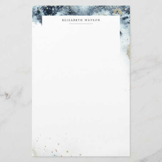 WasserfarbWaagen und Sand Monogram Stationery Briefpapier (Vorderseite)