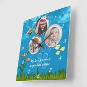 Wasserfauna und -flora im Ozean personalisiert dre Quadratische Wanduhr (Winkel)