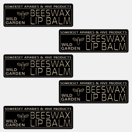 Wasserfeste Bienenwachs Lip Balm Label Gold Bee Bl Etiketten (Gruppe)