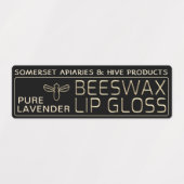 Wasserfeste Bienenwachs Lip Gloss Label Gold Bee B Etiketten (Design 1)