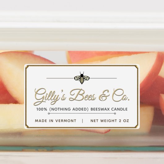 Wasserfeste Bienenwachskandle-Siegel Gold Border B Etiketten (Befestigt)