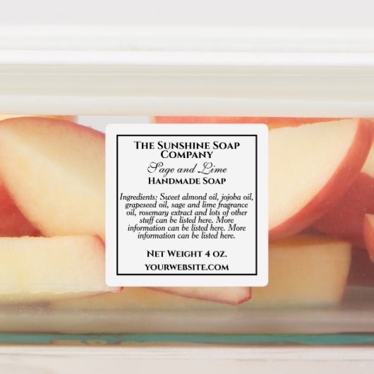 Wasserfeste, einfache weiße und schwarze Seifenzut Etiketten (Befestigt)