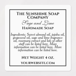 Wasserfeste, einfache weiße und schwarze Seifenzut Etiketten