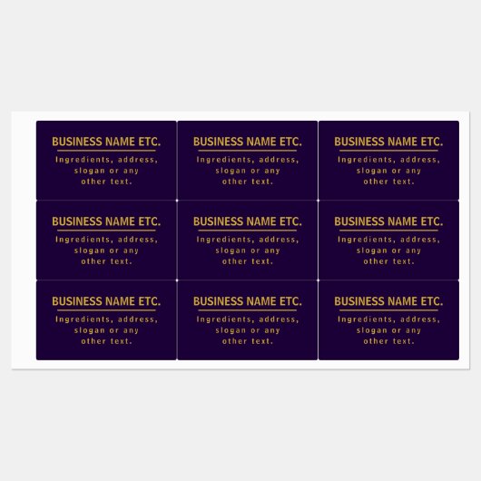 Wasserfeste Mehrzweck-Lila & Gold-Technologie Etiketten (Blatt)