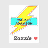 Wasserfeste Namensaufkleber für Kinder (Blitzschla Aufkleber (Blatt)