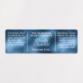 Wasserfeste, Vintage blaue Folienseife Etiketten (Design 1)