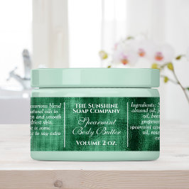 Wasserfeste, Vintage, grüne Folienseife Etiketten