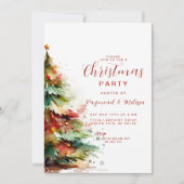 Wasserfeste Weihnachtsbaum-Party-Einladung Feiertagskarte (Vorderseite)