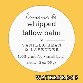 Wasserfester gequirlter Talg-Balsam-Butter-Creme Etiketten