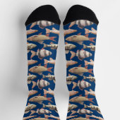 Wasserfischmuster auf dunkelblau socken (Oben)
