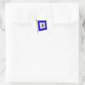 Wasserflagge "W" Runder Aufkleber (Tasche)