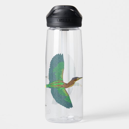 Wasserflasche (25oz) - Grüner Heron Trinkflasche (Rückseite)