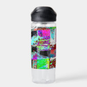 Wasserflasche – Abstrakter Raster Trinkflasche (Rückseite)