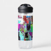 Wasserflasche – Abstrakter Raster Trinkflasche (Vorderseite)