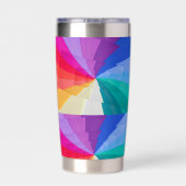Wasserflasche auf abstraktem Muster Thermobecher (Rückseite)