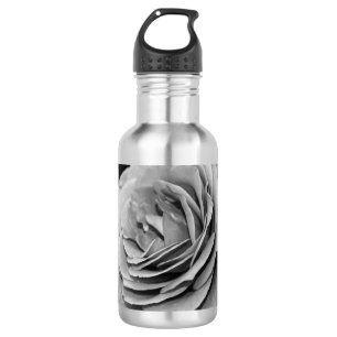 Wasserflasche aus schwarzem und weißem Rosen