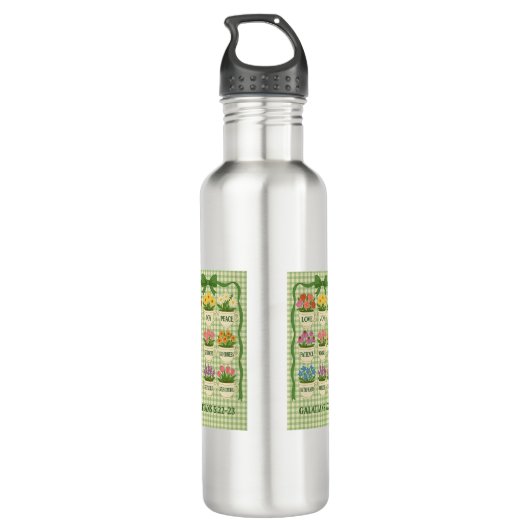 Wasserflasche Bibel Teebecher und Blume Edelstahlflasche (Rückseite)