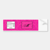 Wasserflasche Etikett Hot Pink Blade Damaske Schnü Autoaufkleber (Vorne)