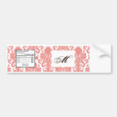 Wasserflasche Etikett Koralle Weiße Damaske Spitze Autoaufkleber (Vorne)