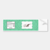 Wasserflasche Etikett Minze Weiße Damaske Spitze D Autoaufkleber (Vorne)