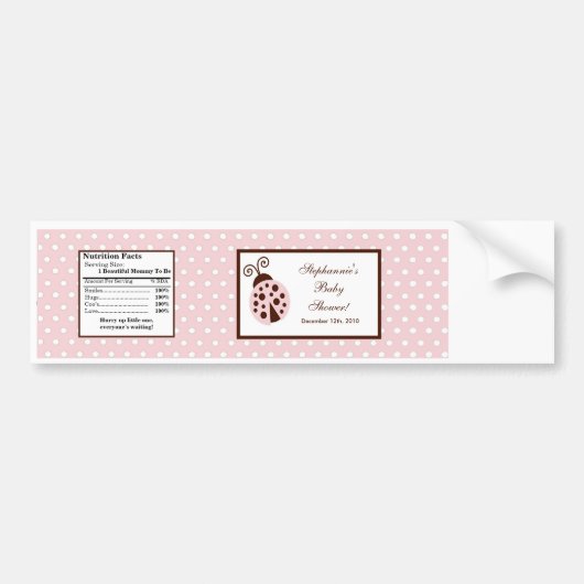 Wasserflasche Etikett Rosa Ladybug Autoaufkleber (Vorne)