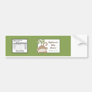 Wasserflasche Etikett Safari Jungle Affe Grün Autoaufkleber