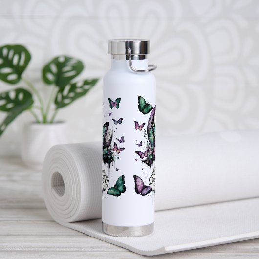 Wasserflasche | Fairycore Blumenisolierte Flasche (Yoga)