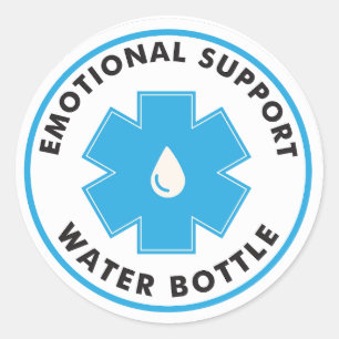 Wasserflasche für emotionale Unterstützung Runder Aufkleber