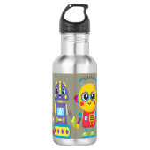 Wasserflasche für Junge mit Robotern (Vorderseite)