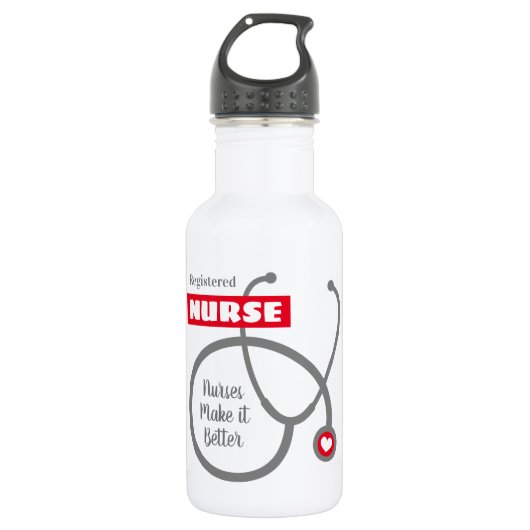 Wasserflasche für Krankenpflege mit Namen (Vorderseite)