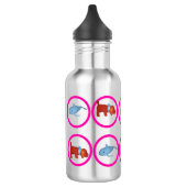 Wasserflasche - Kreise mit Wal und Hund (Links)
