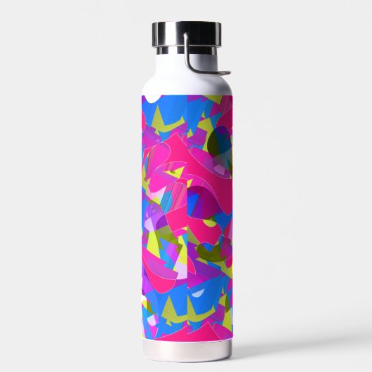 Wasserflasche mit abstrakter Grafik. Trinkflasche (Links)