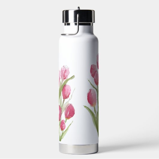 Wasserflasche mit Aquarelltulpe Trinkflasche (rechts)