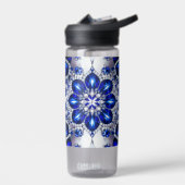 Wasserflasche mit blauweißem Farbdesign Trinkflasche (Links)