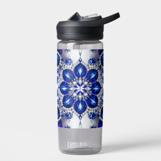 Wasserflasche mit blauweißem Farbdesign Trinkflasche (Links)