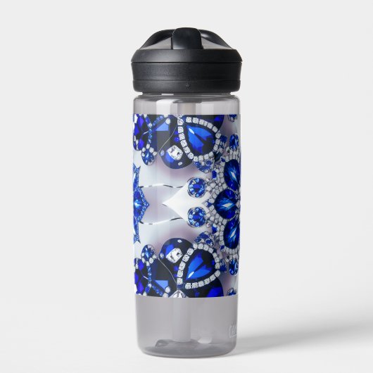 Wasserflasche mit blauweißem Farbdesign Trinkflasche (Vorderseite)